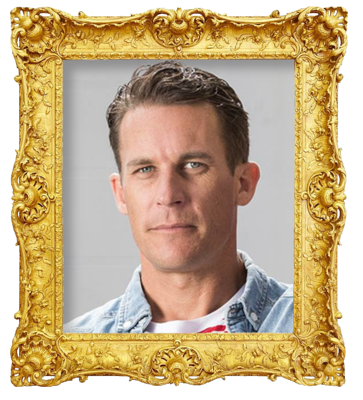 Headshot photo of Jeremy Wells surrounded with an ornate golden frame.