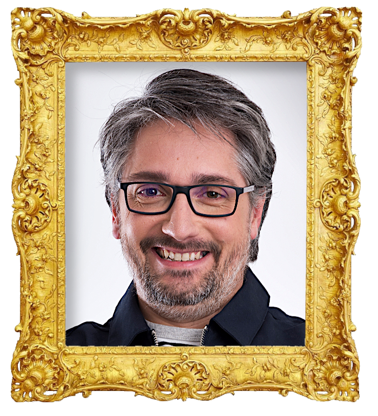 Headshot photo of Nuno Markl surrounded with an ornate golden frame.