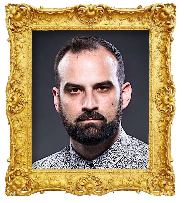 Headshot photo of Ivan Saric surrounded with an ornate golden frame.