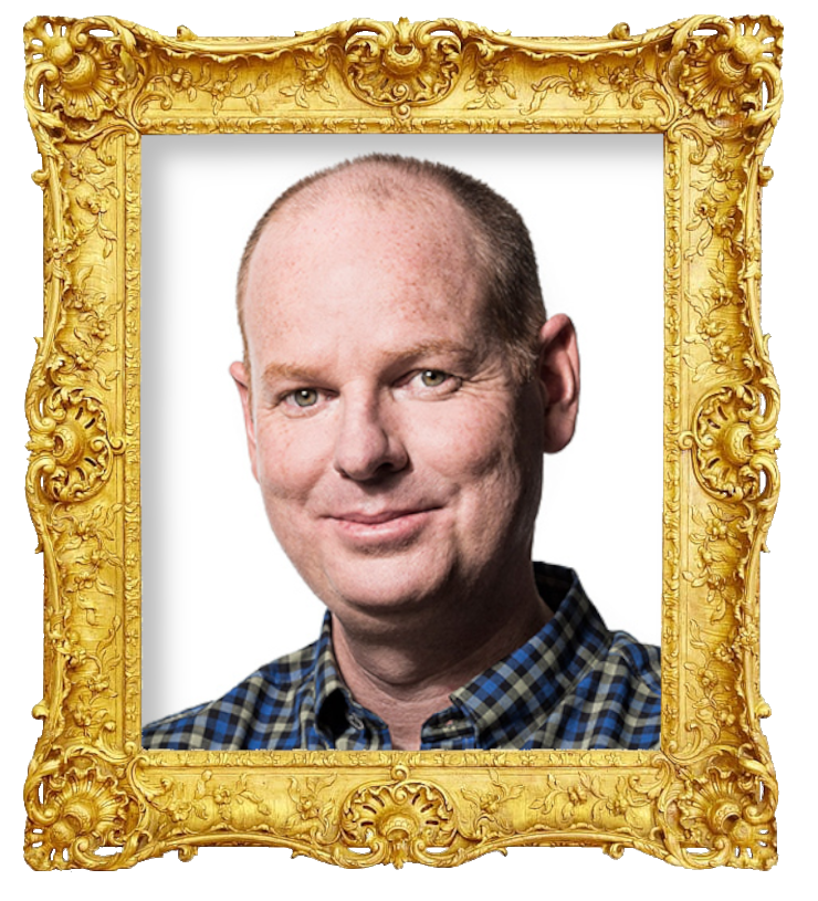 Headshot photo of Tom Gleeson surrounded with an ornate golden frame.