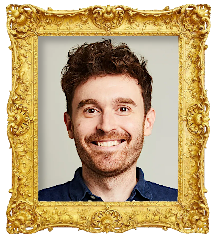 Headshot photo of Tom Cashman surrounded with an ornate golden frame.