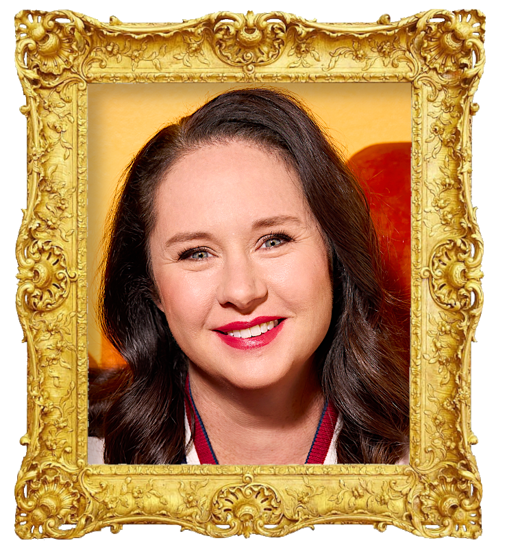 Headshot photo of Mel Buttle surrounded with an ornate golden frame.