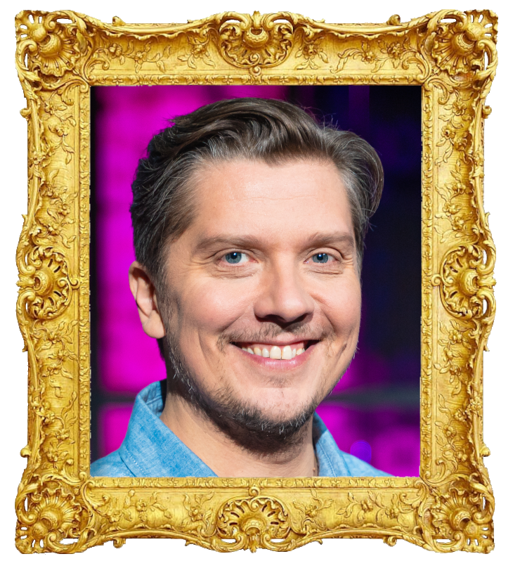 Headshot photo of Eero Ritala surrounded with an ornate golden frame.