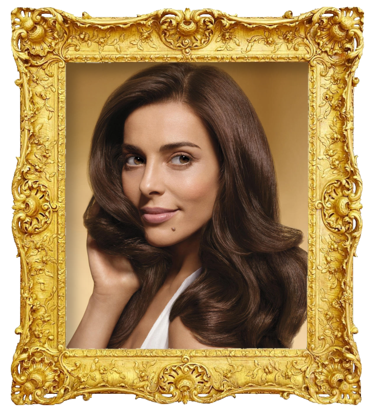 Headshot photo of Catarina Furtado surrounded with an ornate golden frame.