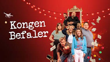 Cover image for the sixth season of the Norwegian show Kongen Befaler, picturing the cast of the season.