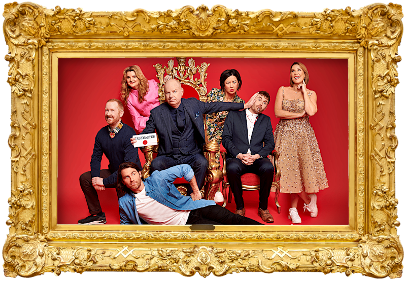 Cover image for the first season of the Australian show Taskmaster AU, picturing the cast of the season.