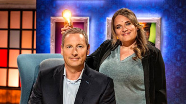 Cover image for the Belgian show Het Grootste Licht, showing the hosts of the show, Gert Verhulst and Ruth Beeckmans.