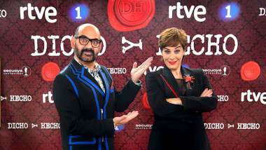 Cover image for the Spanish show Dicho y Hecho, showing the hosts of the show, Anabel Alonso and José Corbacho.