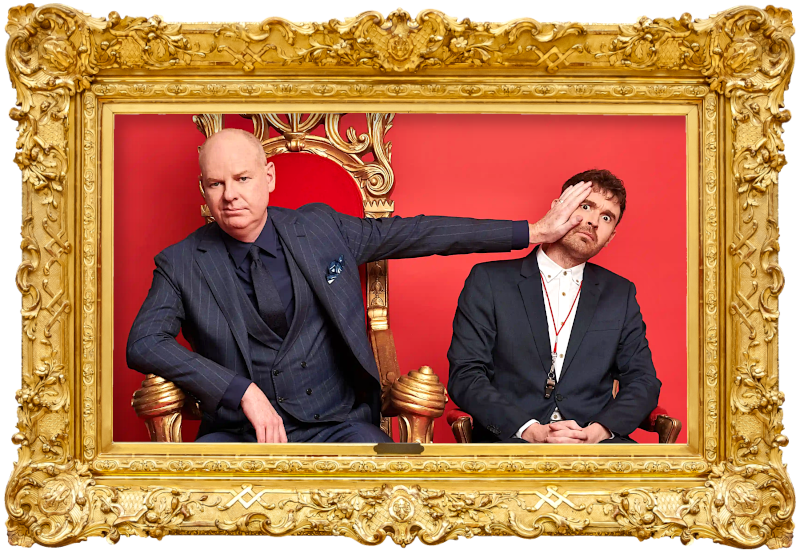 Cover image for the Australian show Taskmaster AU, showing the hosts of the show, Tom Gleeson and Tom Cashman.