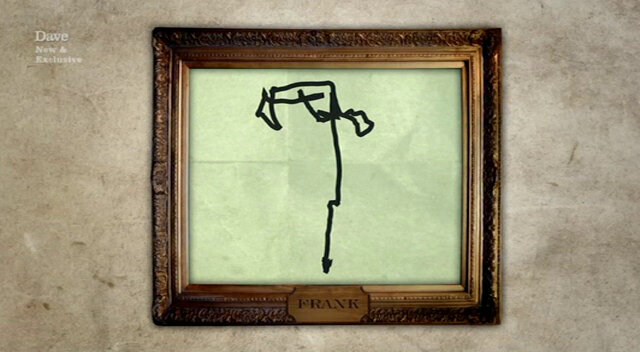 Frank’s GPS drawing of a hobby horse, displayed in a frame.