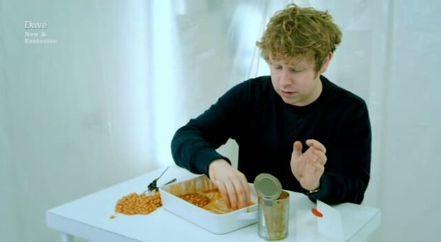 Image of Josh counting baked beans.