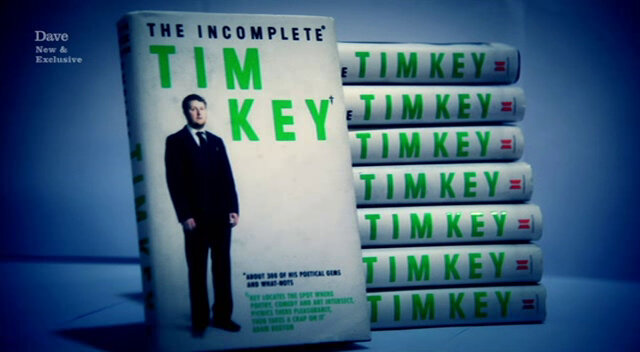 Image of eight copies of Tim Key’s book, The Incomplete Tim Key.