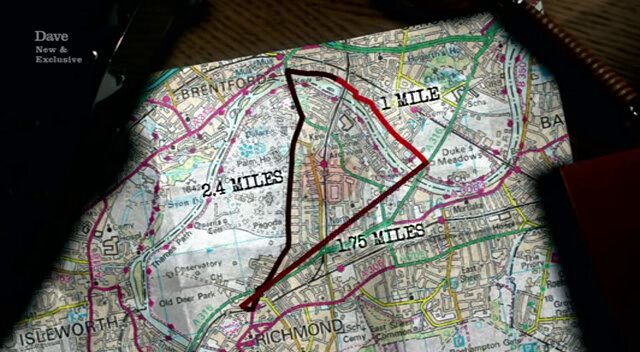 Map showing how Mo the white van man undid some of Romesh’s legwork by following the instructions he was given.