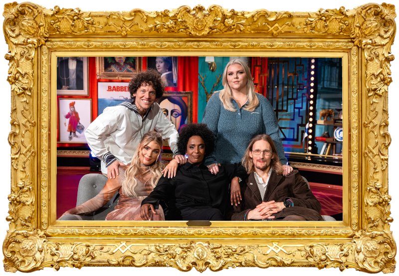 Cover image for the first Loser of Losers special of the Swedish show Bäst i Test, picturing the contestants.