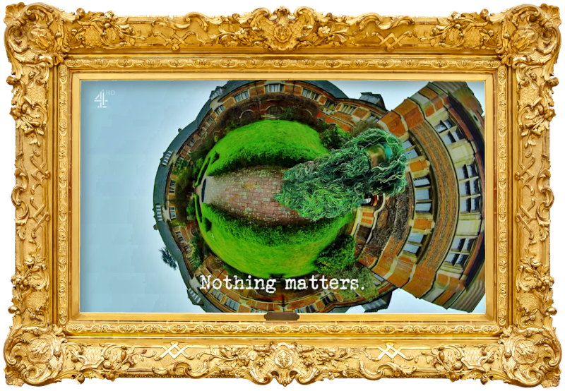 360 image of a man dressed in a ghillie suit (a reference to the 'Find the soldier with hindsight' task), with the episode title, 'Nothing matters', superimposed on it.