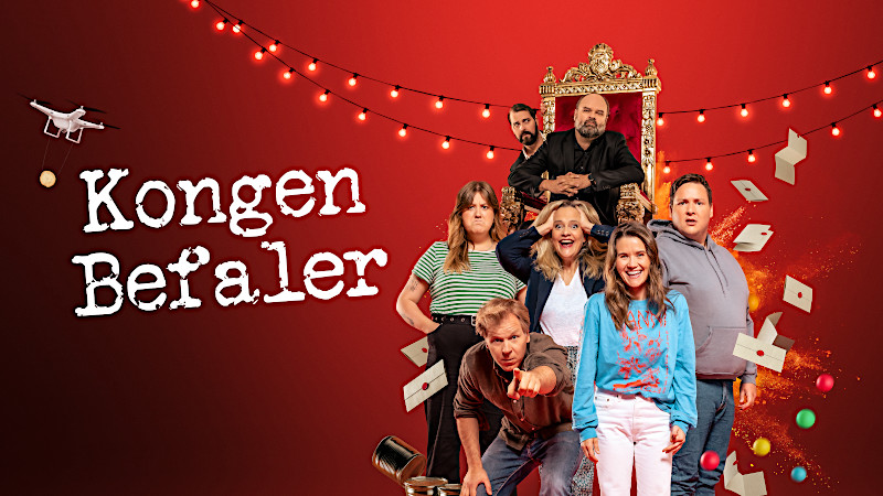 Cover image for season 6 of Kongen Befaler, featuring Atle Antonsen, Olli Wermskog, Espen Eckbo, Henriette Steensrup, Martha Leivestad, Live Nelvik, and Kristoffer Olsen.