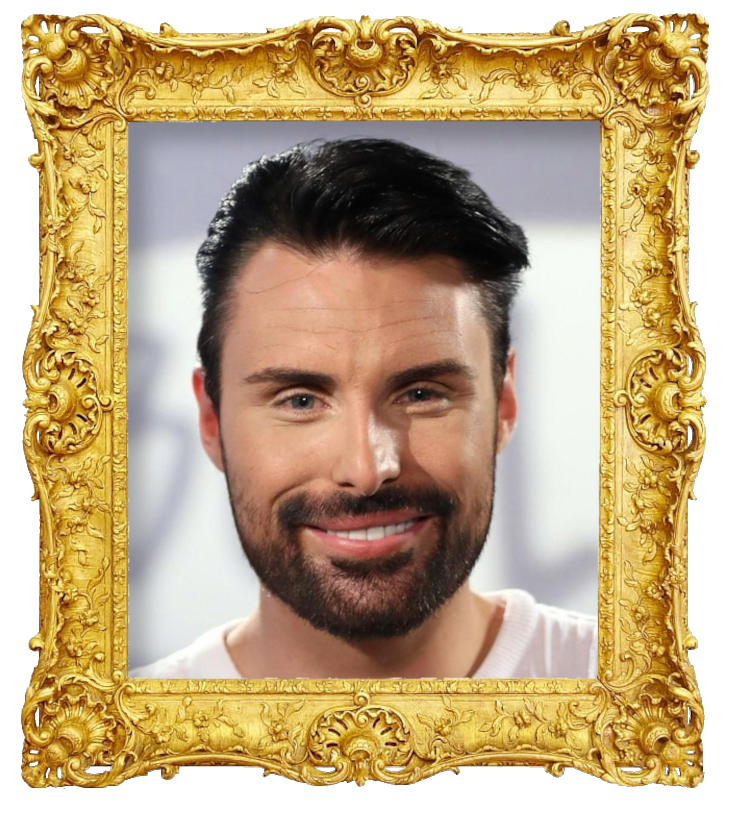 Headshot photo of Rylan Clark-Neal surrounded with an ornate golden frame.