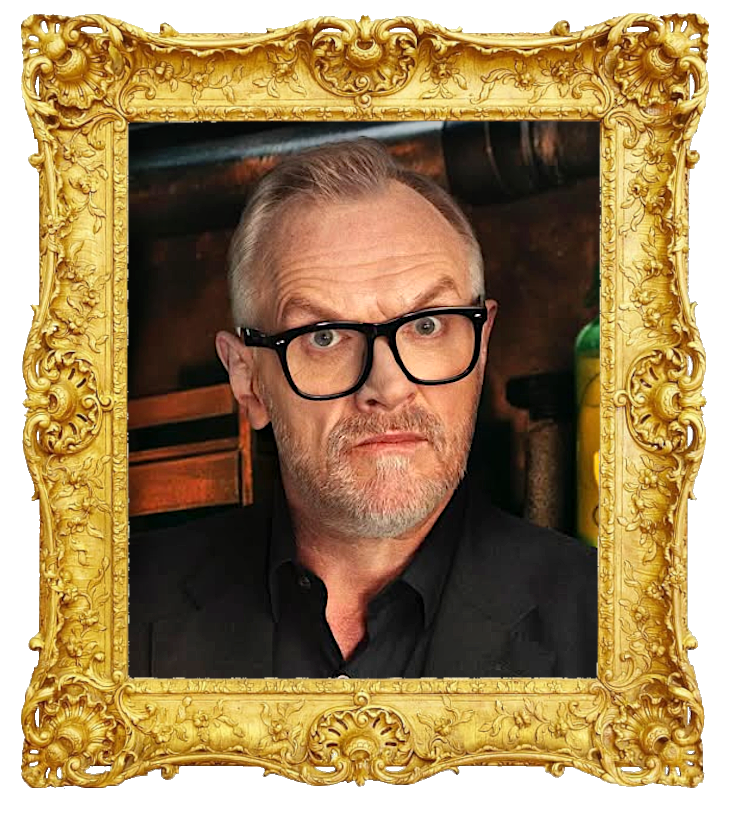 Headshot photo of Greg Davies surrounded with an ornate golden frame. Headshot photo of Greg Davies surrounded with an ornate golden frame.