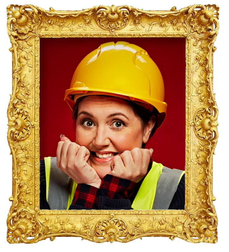 Headshot photo of Katy Wix surrounded with an ornate golden frame.