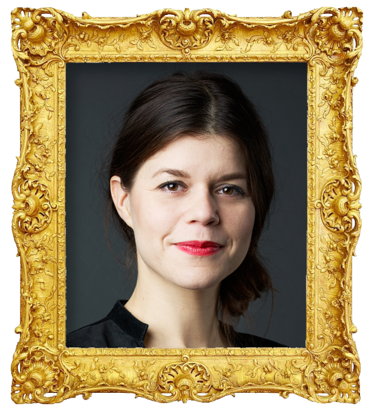 Headshot photo of Emma Molin surrounded with an ornate golden frame.