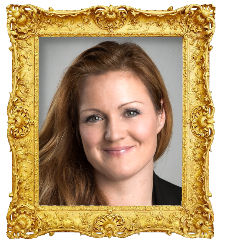 Headshot photo of Siri Kristiansen surrounded with an ornate golden frame.
