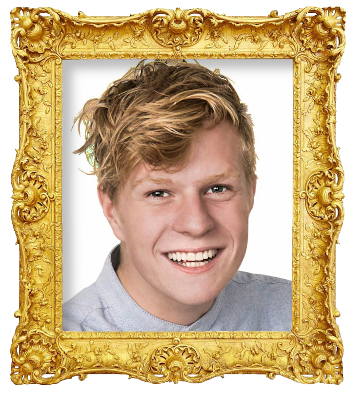 Headshot photo of Victor Lander surrounded with an ornate golden frame.