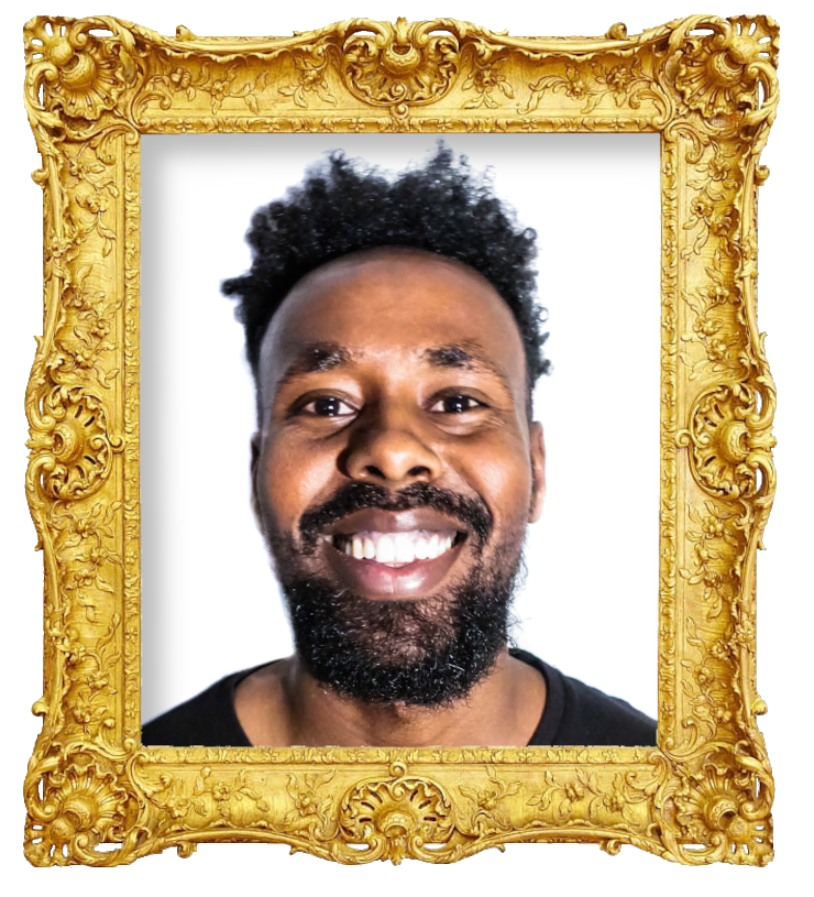 Headshot photo of Mahamad Habane surrounded with an ornate golden frame.