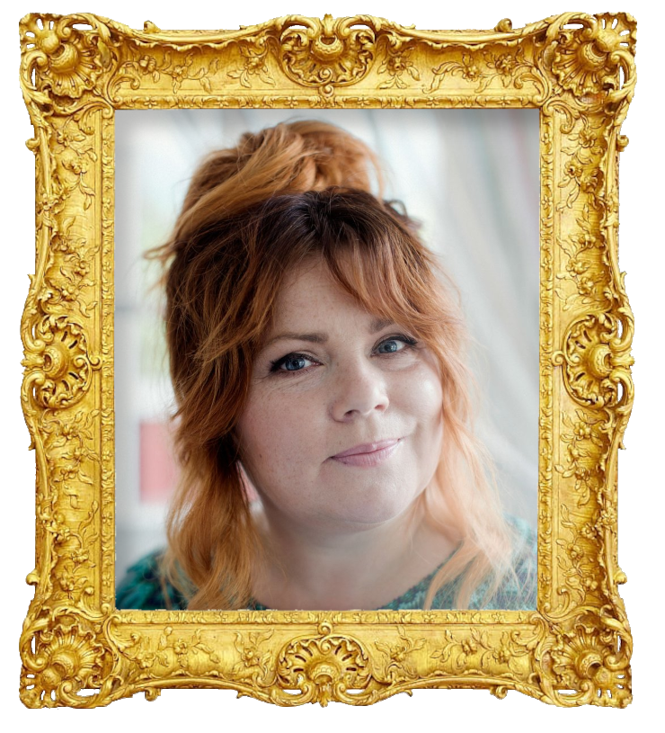 Headshot photo of Kiti Kokkonen surrounded with an ornate golden frame.