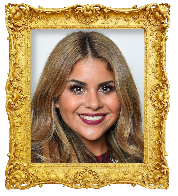 Headshot photo of Arantxa Alvarez surrounded with an ornate golden frame.