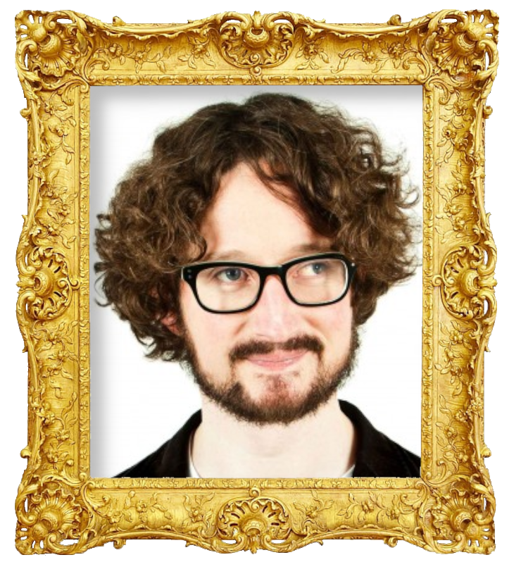 Headshot photo of James Dowdeswell surrounded with an ornate golden frame.