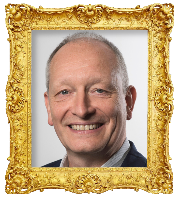 Headshot photo of Jeff Ford surrounded with an ornate golden frame.