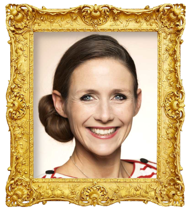 Headshot photo of Johanna Westman surrounded with an ornate golden frame.