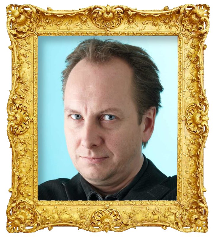 Headshot photo of Andreas Nilsson surrounded with an ornate golden frame.