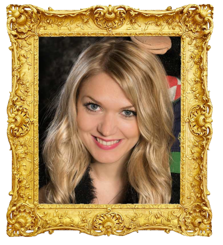 Headshot photo of Zillah Ustav surrounded with an ornate golden frame.