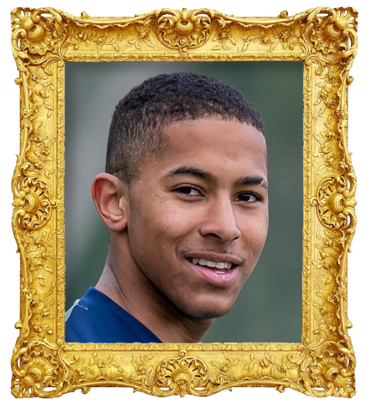 Headshot photo of Kwesi Kawawa surrounded with an ornate golden frame.