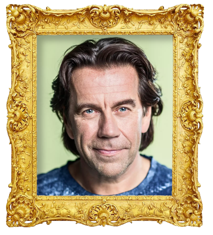 Headshot photo of Mikko Kuustonen surrounded with an ornate golden frame.