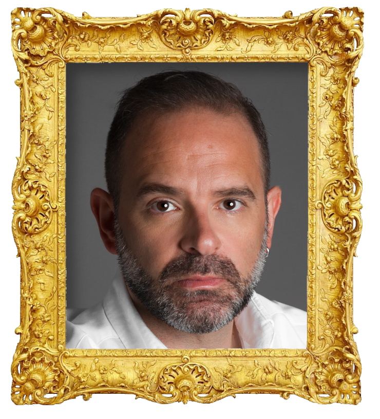 Headshot photo of Jorge Mourato surrounded with an ornate golden frame.