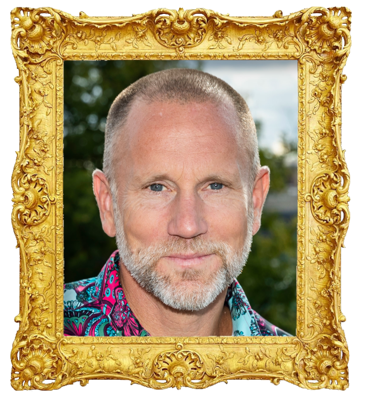 Headshot photo of Peter Jihde surrounded with an ornate golden frame.