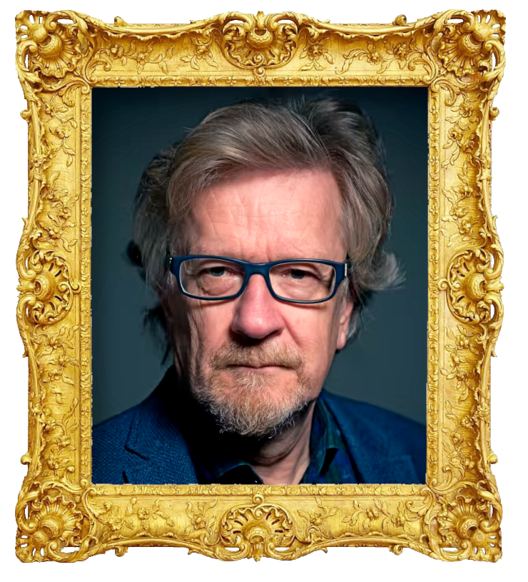 Headshot photo of Kari Enqvist surrounded with an ornate golden frame.