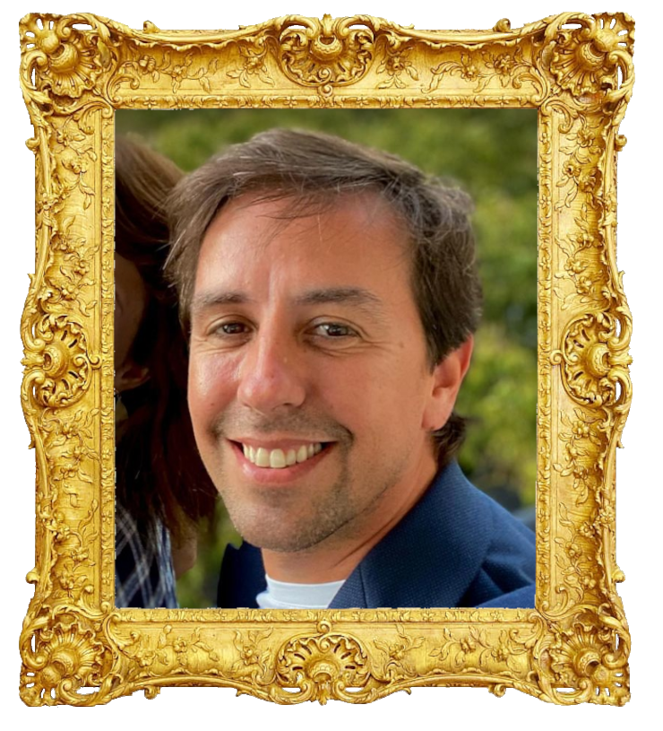 Headshot photo of Manuel Marques surrounded with an ornate golden frame.