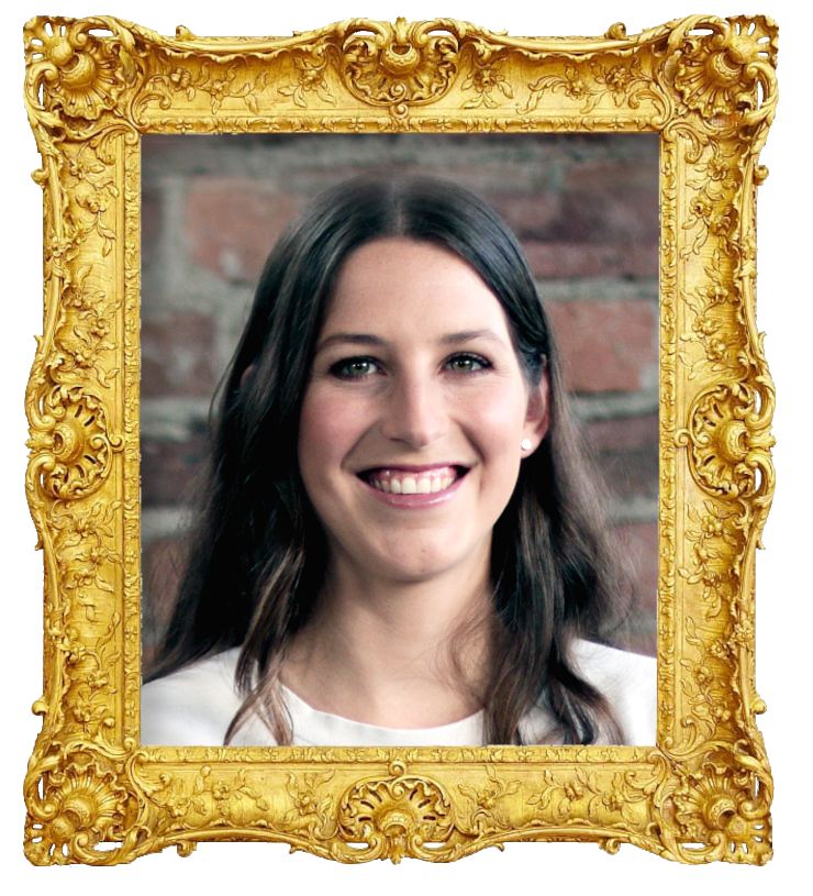 Headshot photo of Eliza McCartney surrounded with an ornate golden frame.