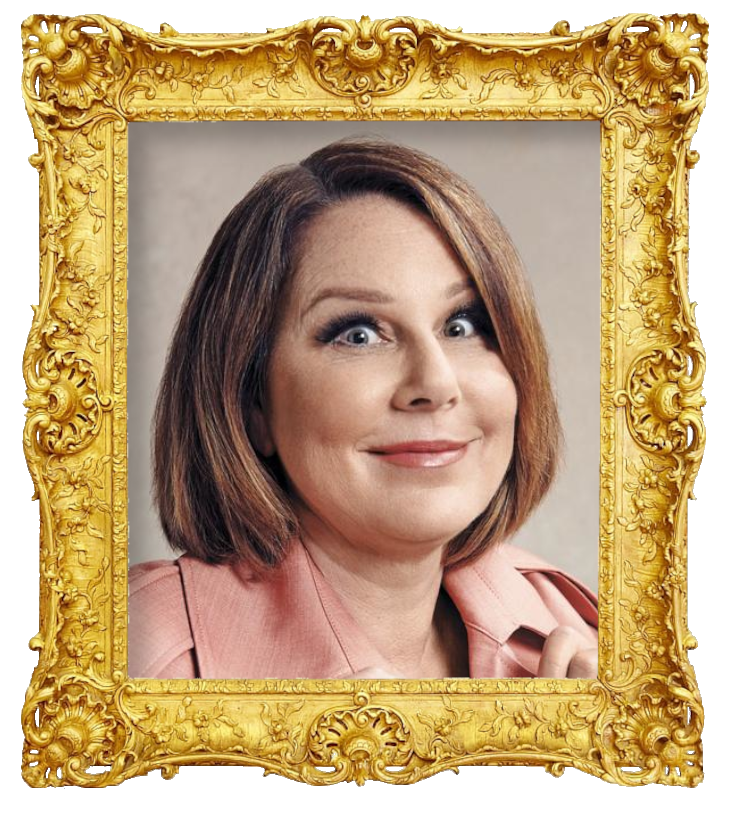 Headshot photo of Julia Morris surrounded with an ornate golden frame.