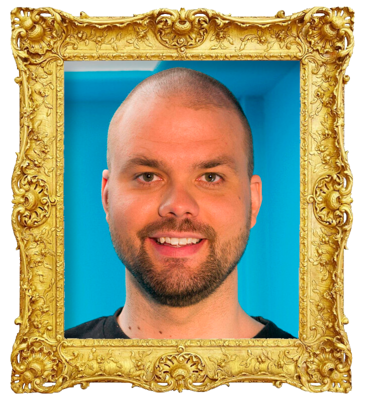 Headshot photo of Lars Berrum surrounded with an ornate golden frame.