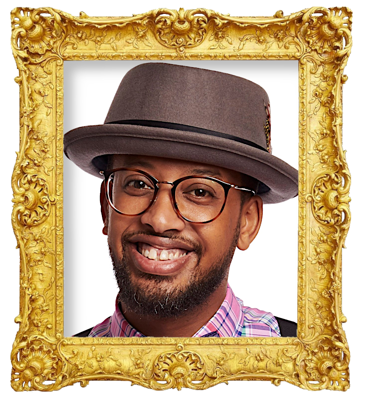 Headshot photo of Fathi Ahmed surrounded with an ornate golden frame.