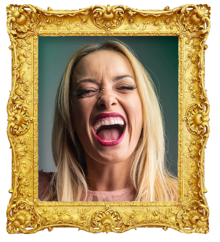 Headshot photo of Marisa Liz surrounded with an ornate golden frame.