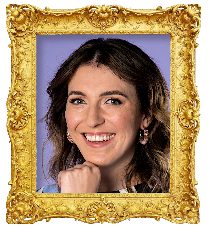 Headshot photo of Melanie Bracewell surrounded with an ornate golden frame.