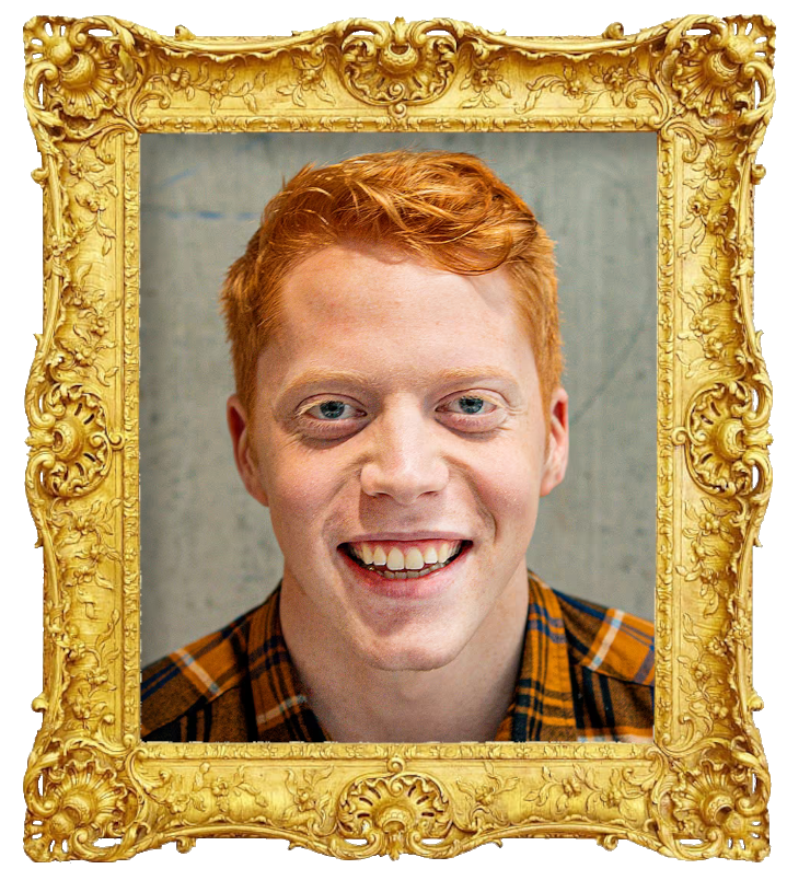 Headshot photo of Mauri Hermundsson surrounded with an ornate golden frame.