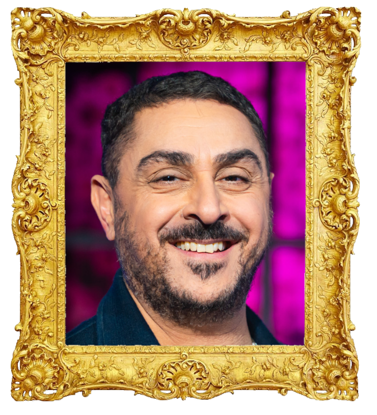 Headshot photo of Arman Alizad surrounded with an ornate golden frame.