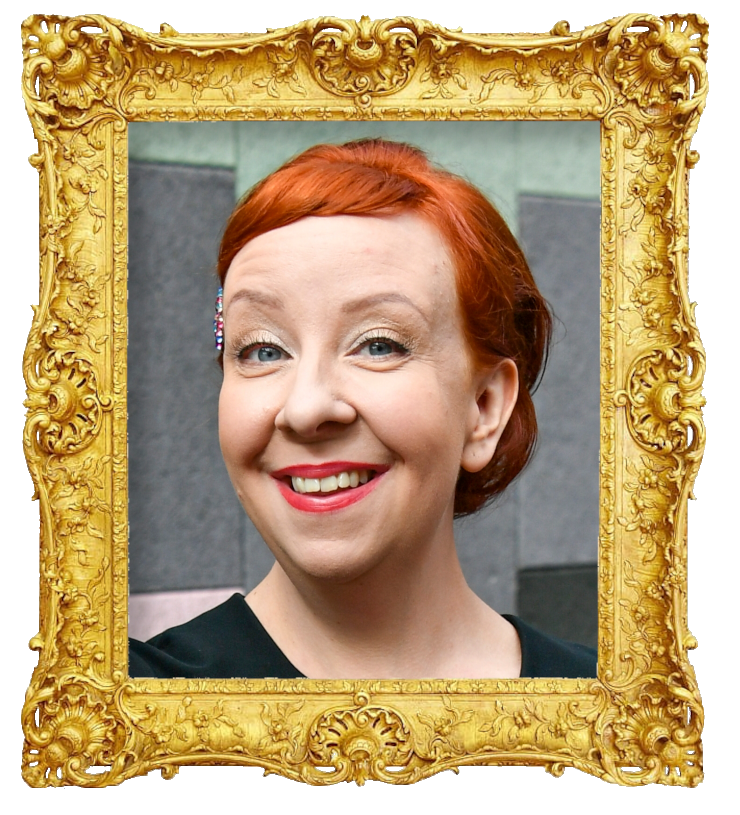 Headshot photo of Jenni Kokander surrounded with an ornate golden frame.