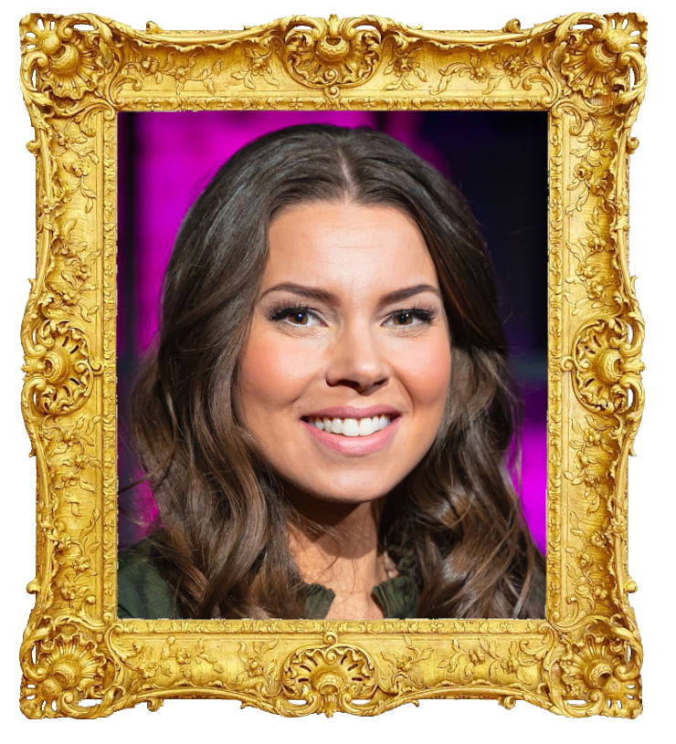 Headshot photo of Viivi Pumpanen surrounded with an ornate golden frame.